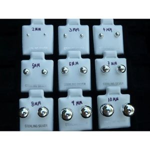 3mm sterling silver round ball stud earrings 🌷
